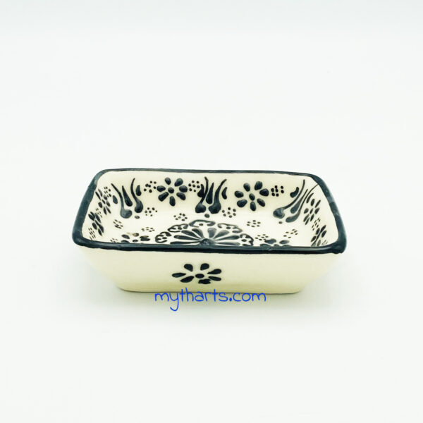 11cm köşeli terspastel1 Myth Arts 11cm Rectangular Plate White Pastel - Image 2