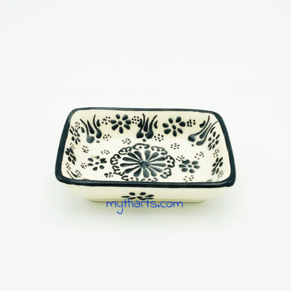 11cm köşeli terspastel2 Myth Arts 11cm Rectangular Plate White Pastel - Image 1
