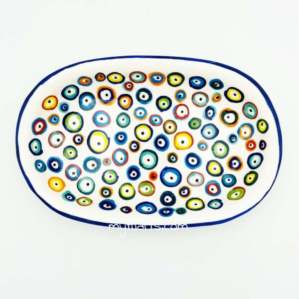 18513426-2 Myth Arts 26cm Oval Plate Multi Eye - Image 2