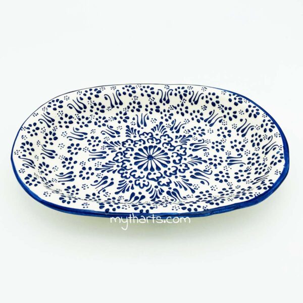 18513826-1 Myth Arts 26cm Oval Plate White Pastel - Image 1