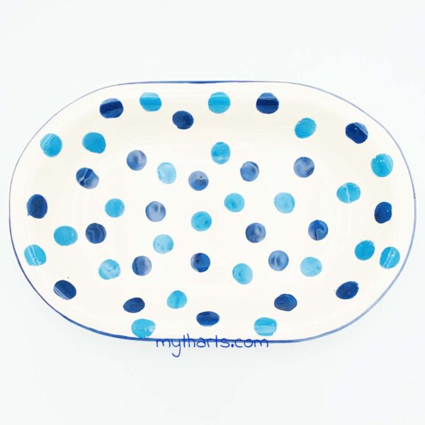 18514340-2 Myth Arts 40cm Oval Plate Dots - Image 2