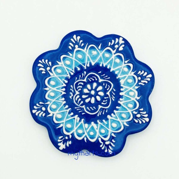50111211-1 Myth Arts 10cm Floral Coaster Mediterranean - Image 1