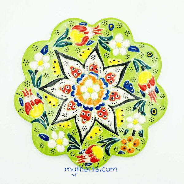 50210518-1 Myth Arts 18cm Floral Trivet Relief - Image 1