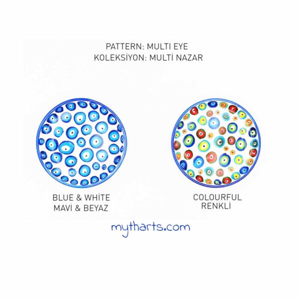 Multi-Nazar-Renkler-Multi-Eye-Colors Myth Arts 13cm Rectangular Plate Multi Eye - Image 3