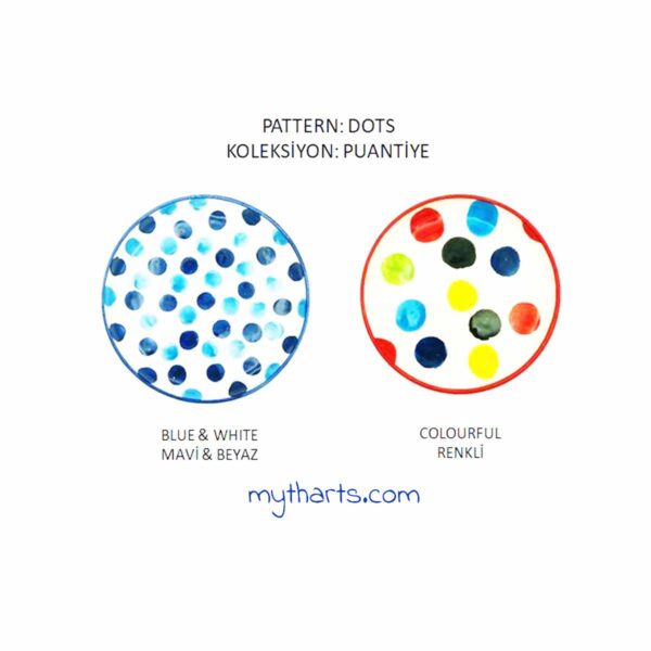 Puantiye-Renkler-Dots-Colors Myth Arts 40cm Oval Plate Dots - Image 3