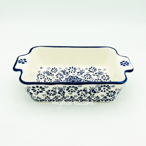 köşeli fırın kabı t pastel 1 Myth Arts Rectangular Serving Bowl White Pastel - Image 1